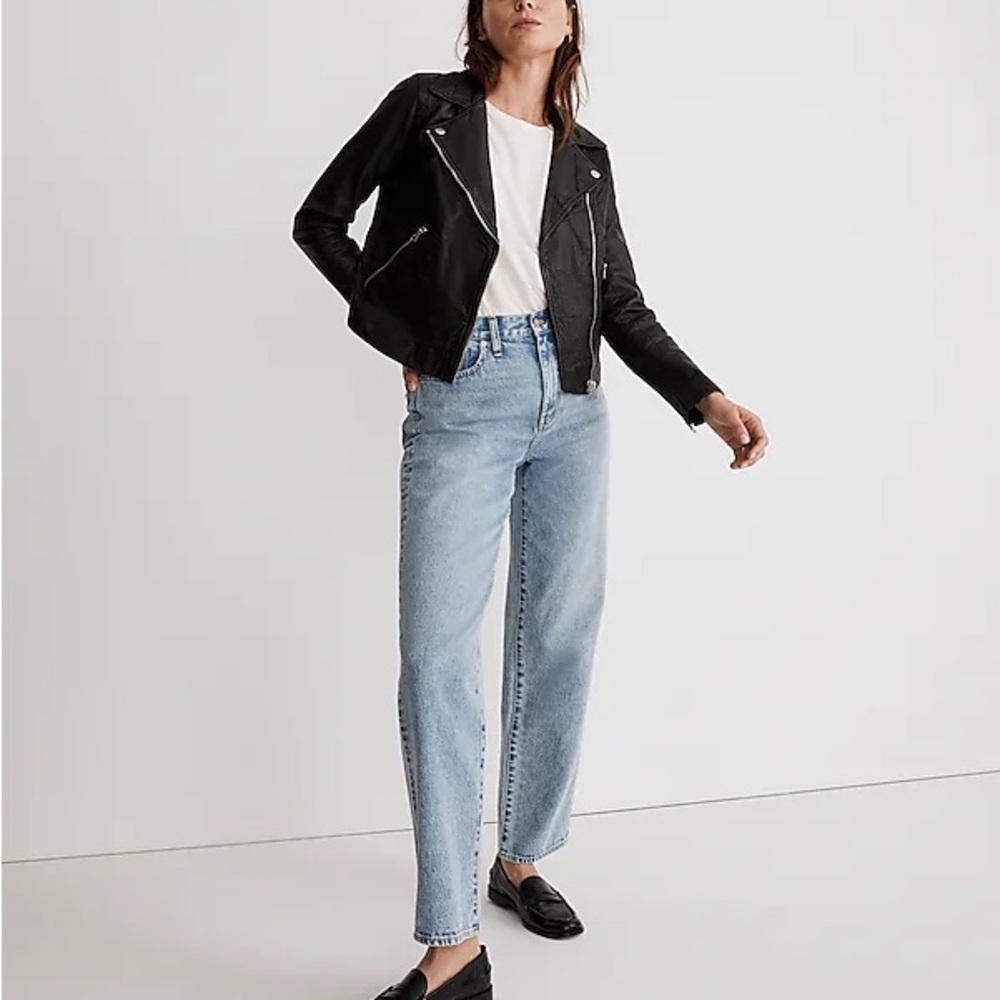 MADEWELL The Washed Leather Motorcycle Jacket Size Small Pristine Condition